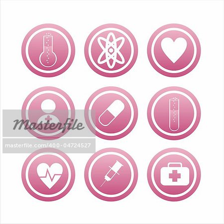 set of 9 medical signs