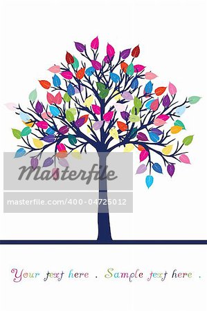 Happy tree with place for sample text