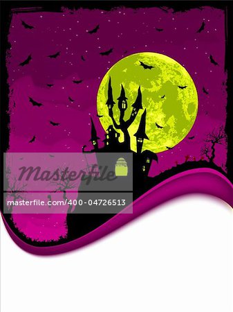 Scary Halloween Castle with Copy Space. EPS 8 vector file included