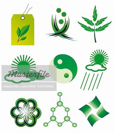 Set of elements of nature. Vector illustration. Vector art in Adobe illustrator EPS format, compressed in a zip file. The different graphics are all on separate layers so they can easily be moved or edited individually. The document can be scaled to any size without loss of quality