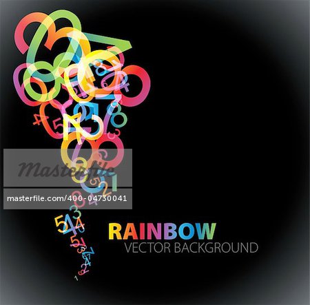 Abstract background with colorful rainbow numbers