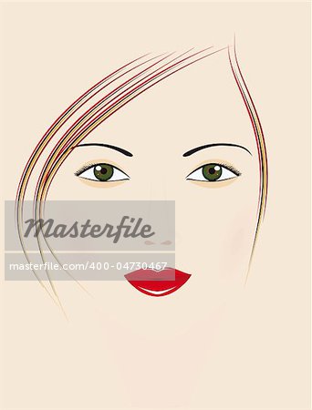 Beautiful girl with green eyes. Vector illustration. Vector illustration. Vector art in Adobe illustrator EPS format, compressed in a zip file. The different graphics are all on separate layers so they can easily be moved or edited individually. The document can be scaled to any size without loss of quality.