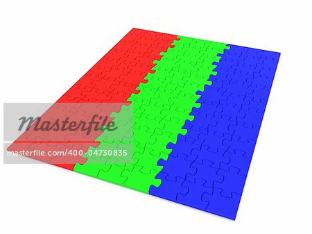 RGB puzzle piece. 3d