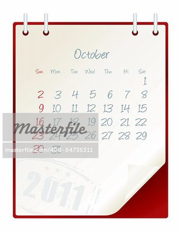 2011 calendar with a blanknote paper - vector illustration