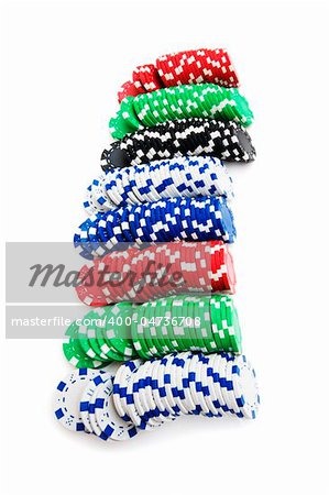 Casino chips isolated on the white