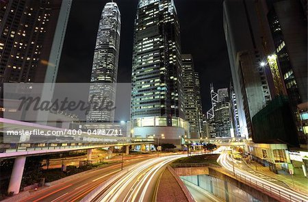 traffic through downtown in Hong kong