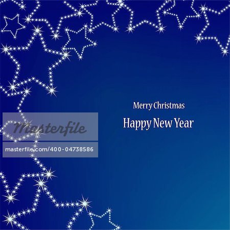 Christmas stars background with space for text. Vector illustration