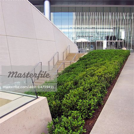 Detail of a modern patio in downtown