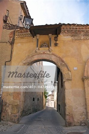 ancient public free access street at segovia city