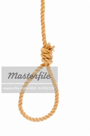 Noose made of rope against background