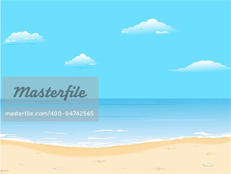 Beautiful summer vector background with beach