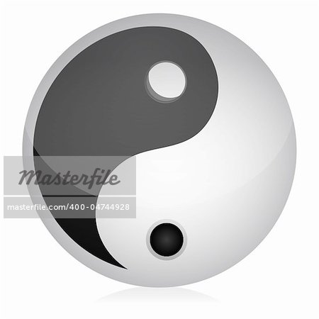 illustration of yin yang on an isolated background