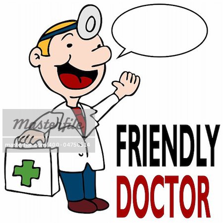 An image of a friendly doctor holding medical kit.