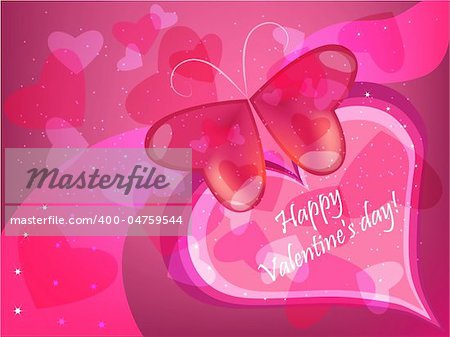 Festive valentine pink background, with shining heart patterns.
