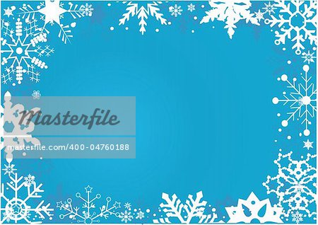 vector illustration of snowflake frame