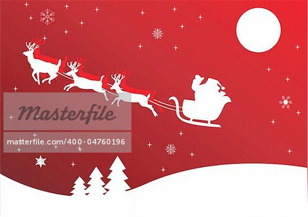 vector illustration of country holiday background with santa claus