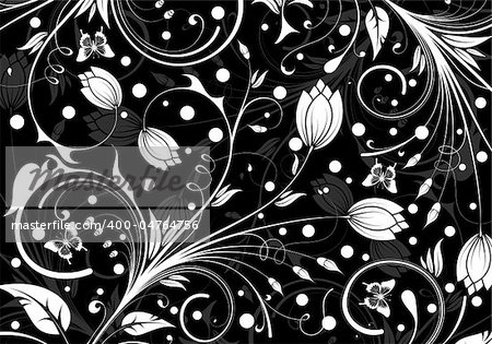 Floral pattern with butterfly, element for design, vector illustration