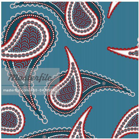 vector seamless ethnic  paisley in traditional Indian style