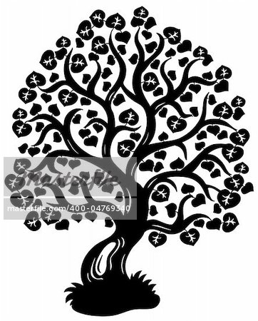 Lime tree silhouette - vector illustration.