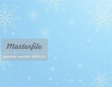 blue grunge christmas background with frame of snowflakes vector illustration