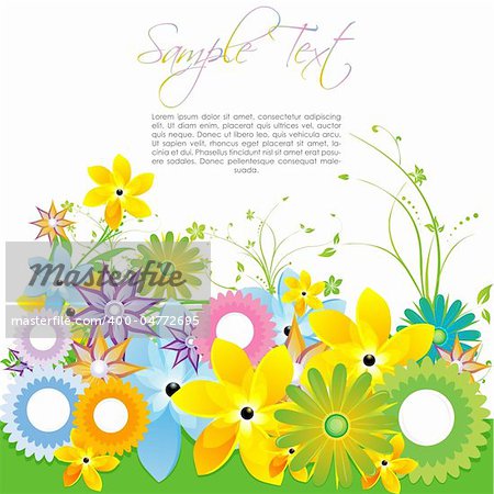 illustration of colorful floral card