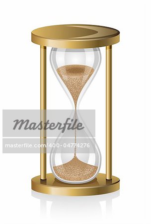 Hourglass isolated on white background.