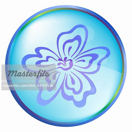 Christmas button icon, vector eps10: winter symbol, snow flower