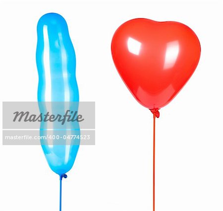 two balloons isolated on white