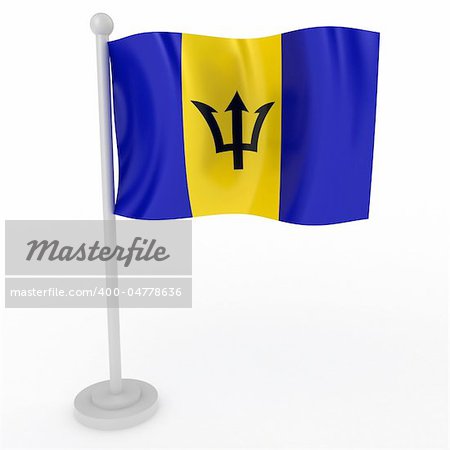 Illustration of a flag of Barbados on a white background