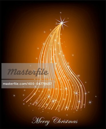 Vector illustration of Christmas tree with stars