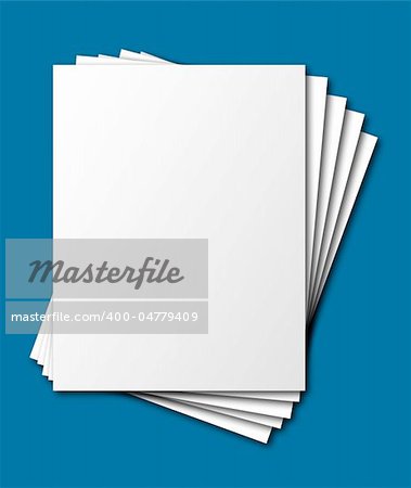 fanned blank papers