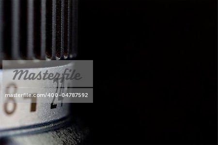 mm scale of photography lens in artistic view, shallow depth of field, macro. Copy space