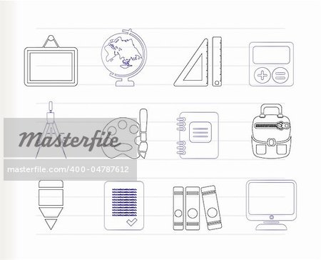 School and education icons - vector icon set