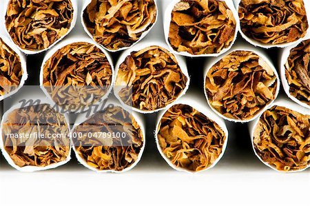 Smoking cigarettes isolated on the white background