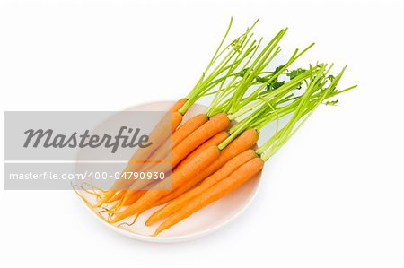 Fresh carrots isolated on the white