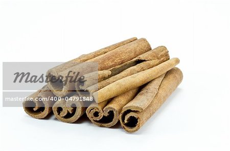 Cinnamon Sticks isolated on White