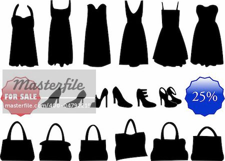 items for sale silhouette - vector