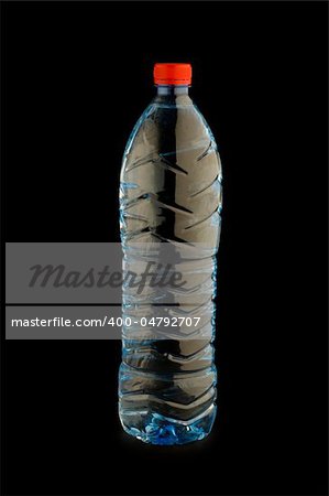 Bottle of water isolated on the black