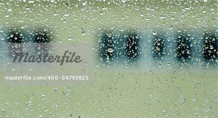 Water drops on window (aqua abstract  background)