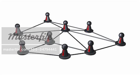 connected play figures - 3d illustration