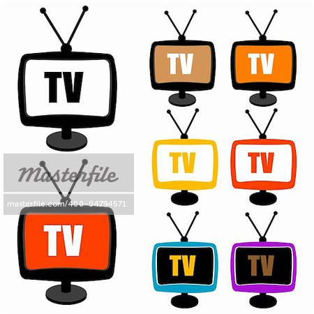 illustration of tv on white background