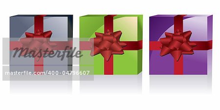 different kinds of gift boxes - vector illustration