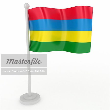 Illustration of a flag of Mauritius on a white background