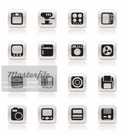 Simple Home and Office, Equipment Icons - Vector Icon Set