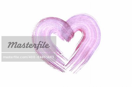 Watercolor heart isolated over white
