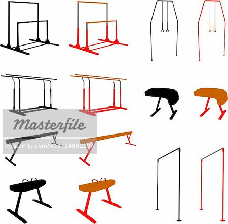gymnastic equipment - vector