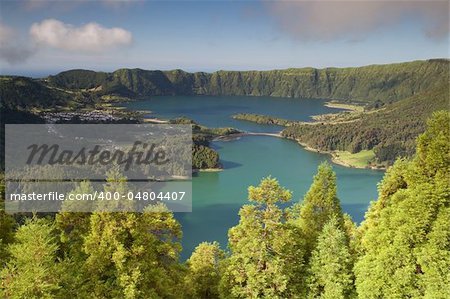 Caldera - lakes on the san Miguel Island , Azores, Portugal
