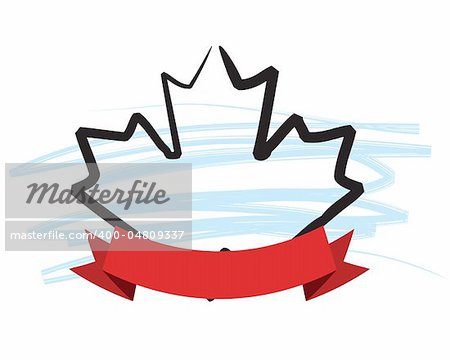 Maple Leaf Winter Themed Crest with Banner for Name or Title.