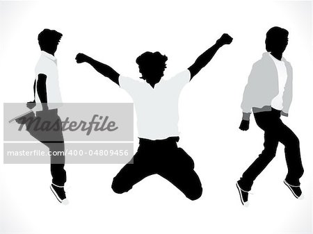 abstract motion silhouette of a boy vector illustration