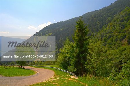 The Dangerous Road At the Foot Of The Italian Alps